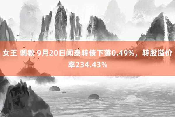 女王 调教 9月20日闻泰转债下落0.49%，转股溢价率234.43%