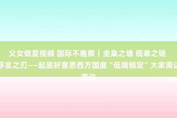 父女做爱视频 国际不雅察｜圭臬之墙 规章之链 浮言之刃——起底好意思西方国度“低端锁定”大家南边