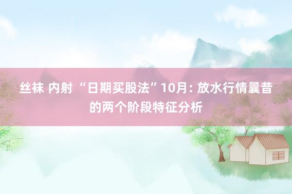 丝袜 内射 “日期买股法”10月: 放水行情曩昔的两个阶段特征分析