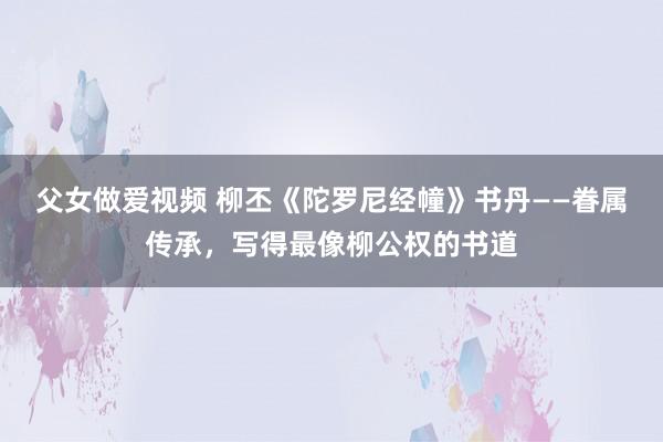 父女做爱视频 柳丕《陀罗尼经幢》书丹——眷属传承，写得最像柳公权的书道