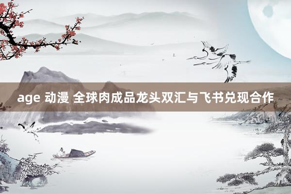 age 动漫 全球肉成品龙头双汇与飞书兑现合作