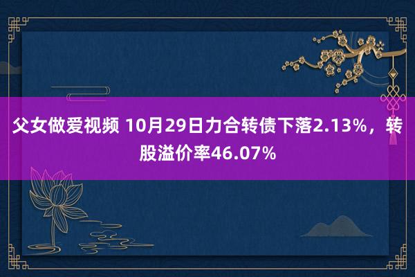 父女做爱视频 10月29日力合转债下落2.13%，转股溢价率46.07%
