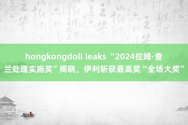 hongkongdoll leaks “2024拉姆·查兰处理实施奖”揭晓，伊利斩获最高奖“全场大奖”