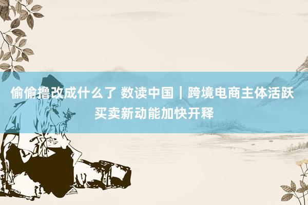 偷偷撸改成什么了 数读中国｜跨境电商主体活跃 买卖新动能加快开释