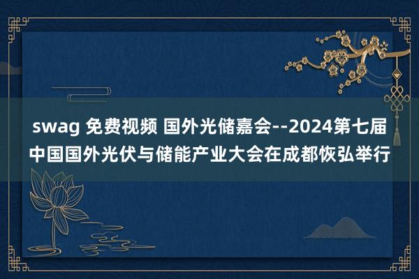 swag 免费视频 国外光储嘉会--2024第七届中国国外光伏与储能产业大会在成都恢弘举行