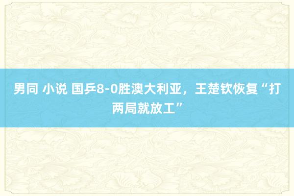 男同 小说 国乒8-0胜澳大利亚，王楚钦恢复“打两局就放工”