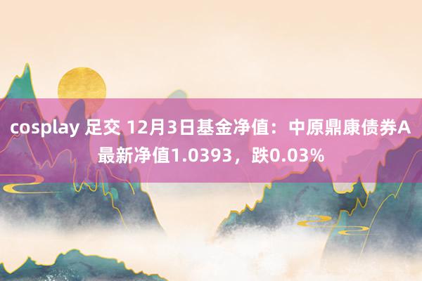 cosplay 足交 12月3日基金净值：中原鼎康债券A最新净值1.0393，跌0.03%
