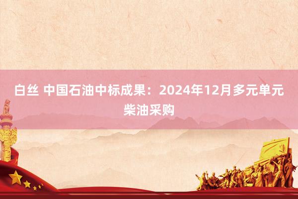 白丝 中国石油中标成果：2024年12月多元单元柴油采购