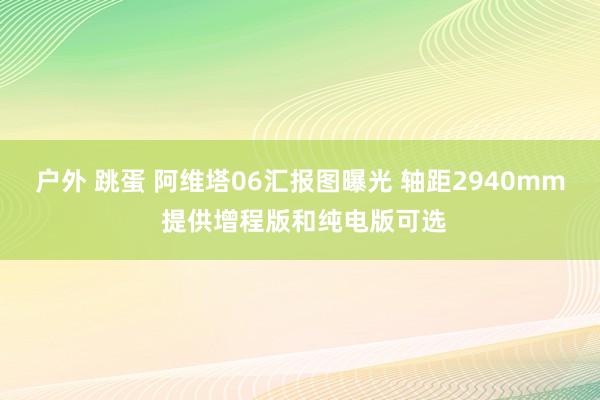 户外 跳蛋 阿维塔06汇报图曝光 轴距2940mm 提供增程版和纯电版可选