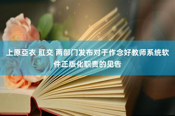 上原亞衣 肛交 两部门发布对于作念好教师系统软件正版化职责的见告