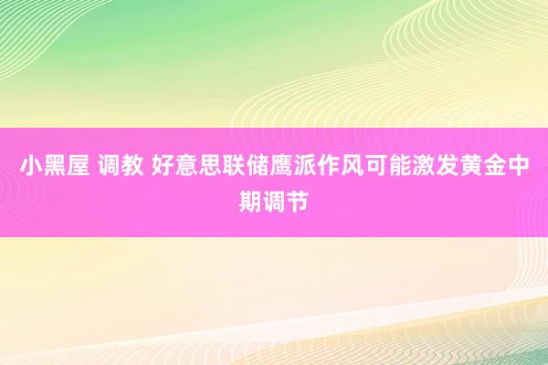 小黑屋 调教 好意思联储鹰派作风可能激发黄金中期调节