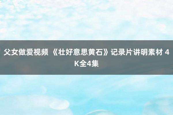 父女做爱视频 《壮好意思黄石》记录片讲明素材 4K全4集