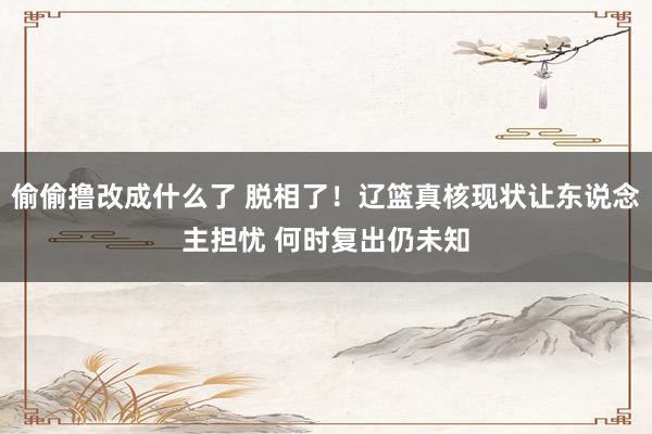 偷偷撸改成什么了 脱相了！辽篮真核现状让东说念主担忧 何时复出仍未知