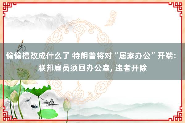 偷偷撸改成什么了 特朗普将对“居家办公”开端: 联邦雇员须回办公室， 违者开除