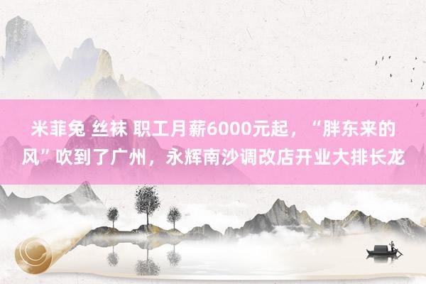 米菲兔 丝袜 职工月薪6000元起，“胖东来的风”吹到了广州，永辉南沙调改店开业大排长龙