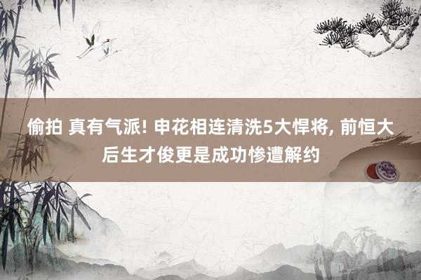 偷拍 真有气派! 申花相连清洗5大悍将， 前恒大后生才俊更是成功惨遭解约