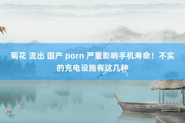 菊花 流出 国产 porn 严重影响手机寿命！不实的充电设施有这几种