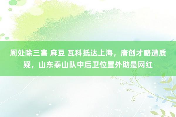 周处除三害 麻豆 瓦科抵达上海，唐创才略遭质疑，山东泰山队中后卫位置外助是网红