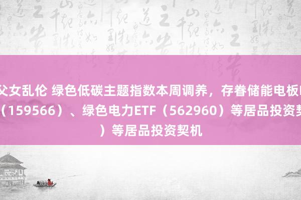 父女乱伦 绿色低碳主题指数本周调养，存眷储能电板ETF（159566）、绿色电力ETF（562960）等居品投资契机