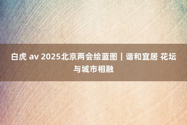 白虎 av 2025北京两会绘蓝图｜谐和宜居 花坛与城市相融