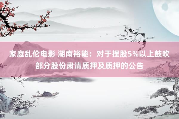 家庭乱伦电影 湖南裕能：对于捏股5%以上鼓吹部分股份肃清质押及质押的公告