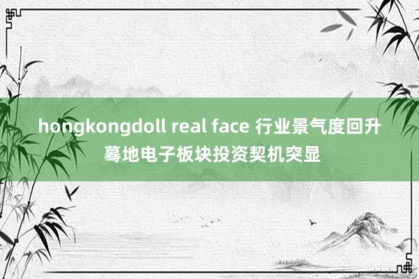 hongkongdoll real face 行业景气度回升 蓦地电子板块投资契机突显