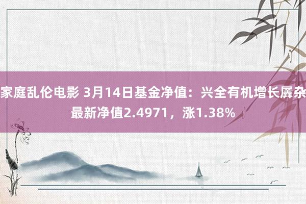 家庭乱伦电影 3月14日基金净值：兴全有机增长羼杂最新净值2.4971，涨1.38%