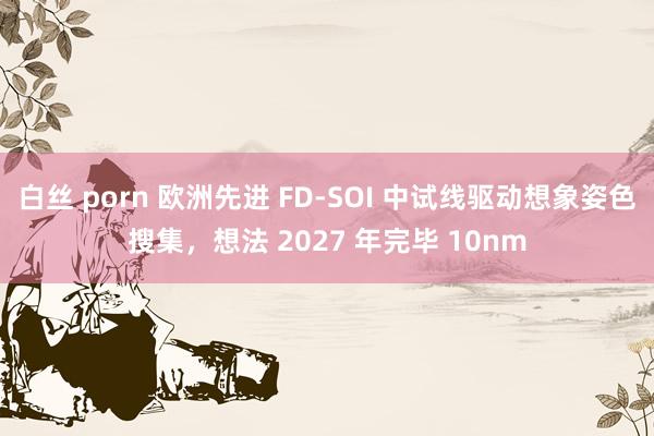 白丝 porn 欧洲先进 FD-SOI 中试线驱动想象姿色搜集，想法 2027 年完毕 10nm