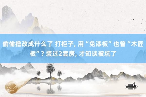 偷偷撸改成什么了 打柜子， 用“免漆板”也曾“木匠板”? 装过2套房， 才知谈被坑了