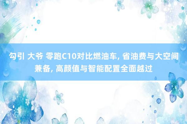 勾引 大爷 零跑C10对比燃油车， 省油费与大空间兼备， 高颜值与智能配置全面越过