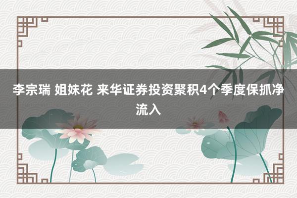 李宗瑞 姐妹花 来华证券投资聚积4个季度保抓净流入