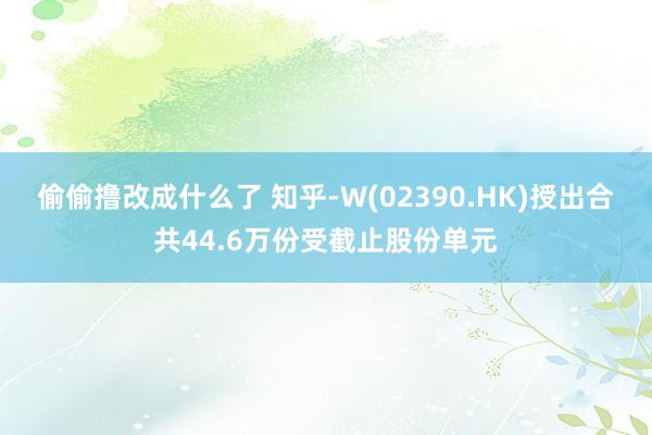 偷偷撸改成什么了 知乎-W(02390.HK)授出合共44.6万份受截止股份单元