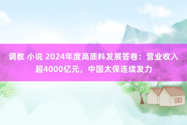 调教 小说 2024年度高质料发展答卷：营业收入超4000亿元，中国太保连续发力