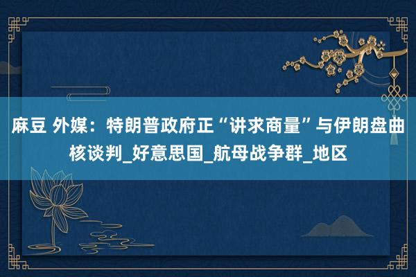 麻豆 外媒：特朗普政府正“讲求商量”与伊朗盘曲核谈判_好意思国_航母战争群_地区