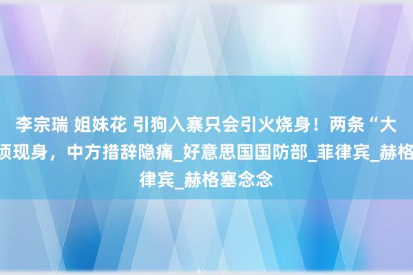 李宗瑞 姐妹花 引狗入寨只会引火烧身！两条“大鱼”俄顷现身，中方措辞隐痛_好意思国国防部_菲律宾_赫格塞念念