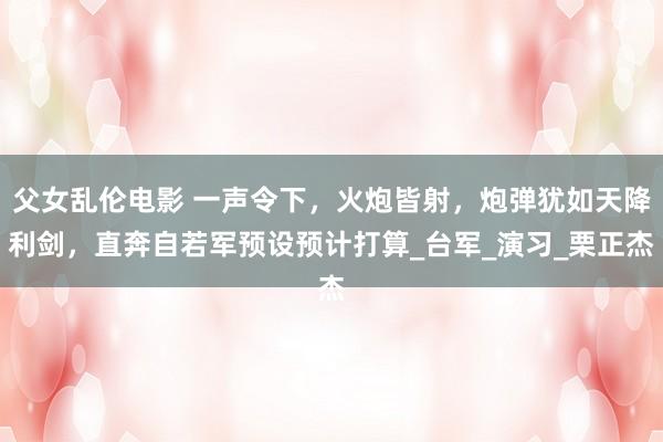 父女乱伦电影 一声令下，火炮皆射，炮弹犹如天降利剑，直奔自若军预设预计打算_台军_演习_栗正杰
