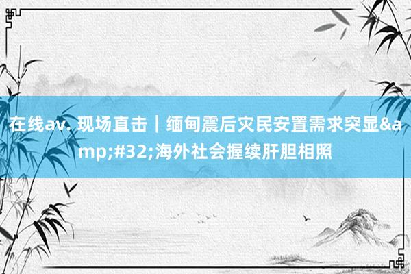 在线av. 现场直击｜缅甸震后灾民安置需求突显&#32;海外社会握续肝胆相照