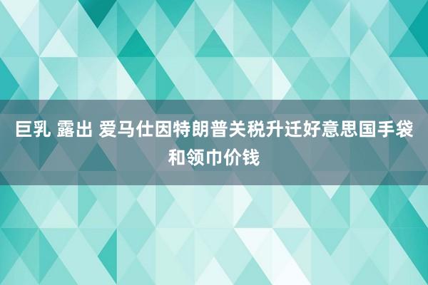 巨乳 露出 爱马仕因特朗普关税升迁好意思国手袋和领巾价钱