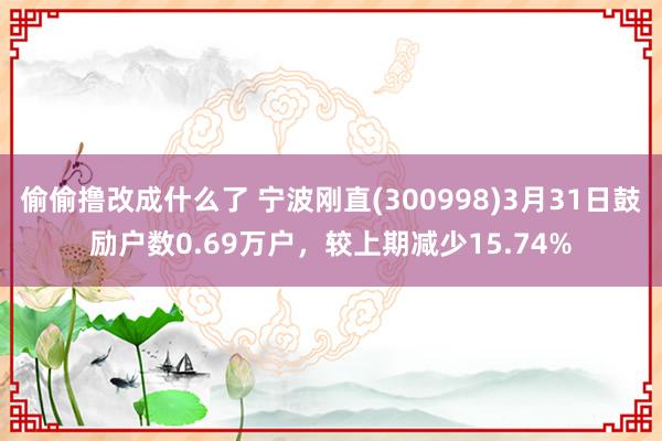 偷偷撸改成什么了 宁波刚直(300998)3月31日鼓励户数0.69万户，较上期减少15.74%